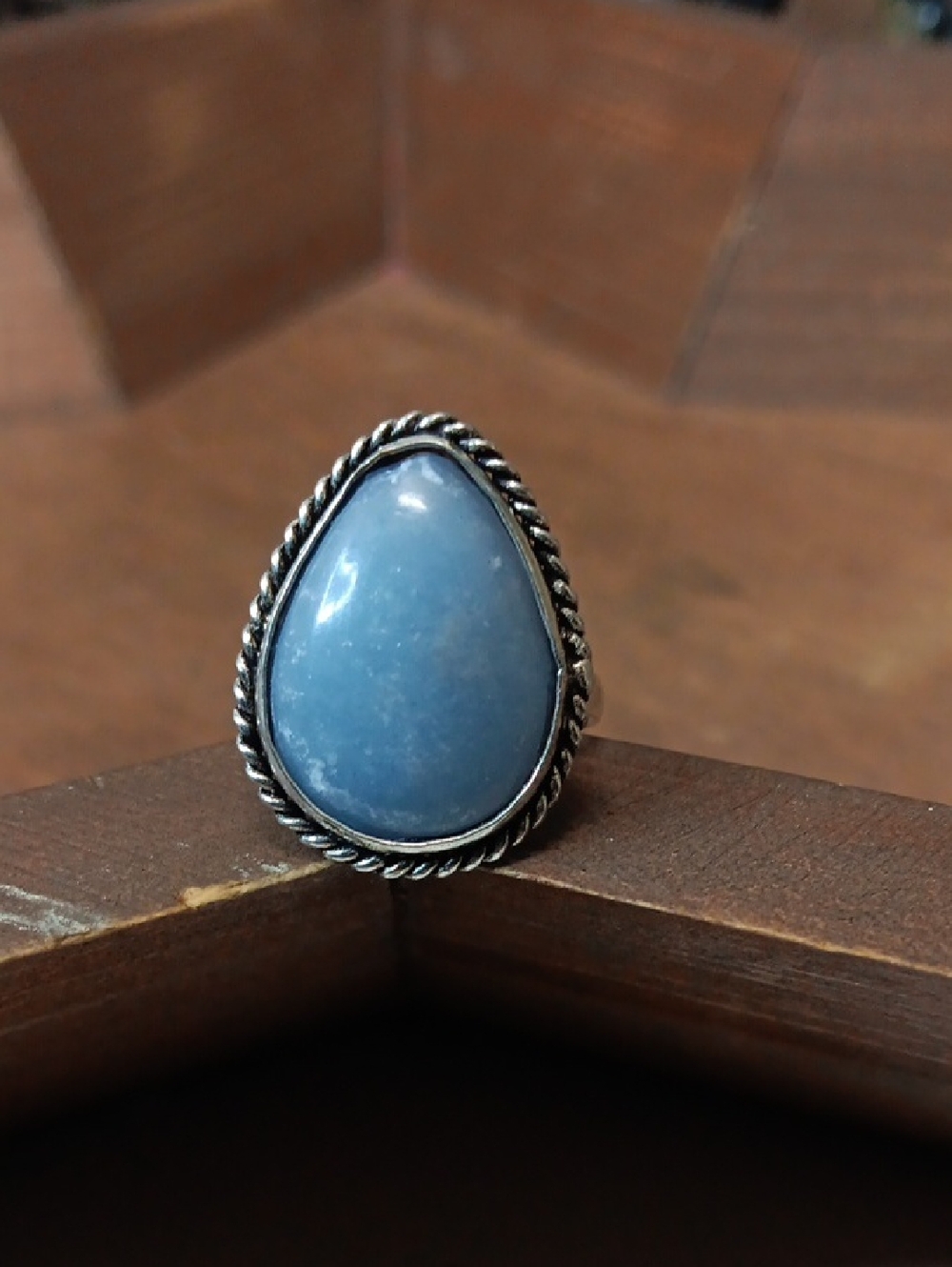 ⚡️3 for $24⚡️ Blue Teardrop Stone Ring - Elegant Silver-tone Setting